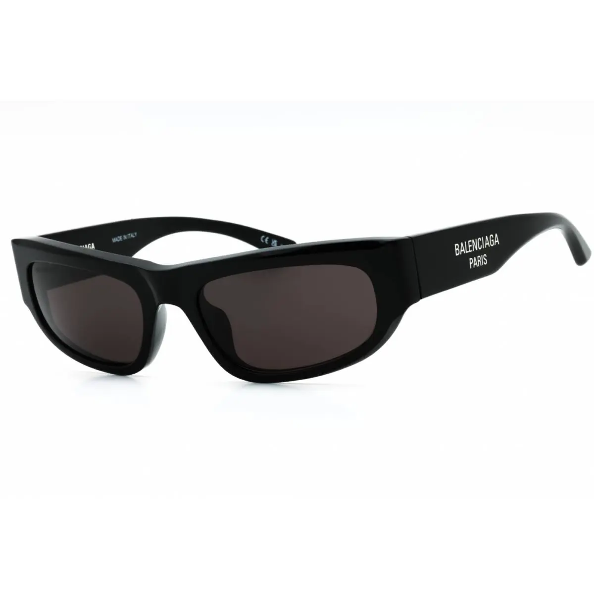Balenciaga Unisex Sunglasses Black Acetate Cat Eye Full Rim Frame BB0388S 001 - Frame: Black, Lens: Grey