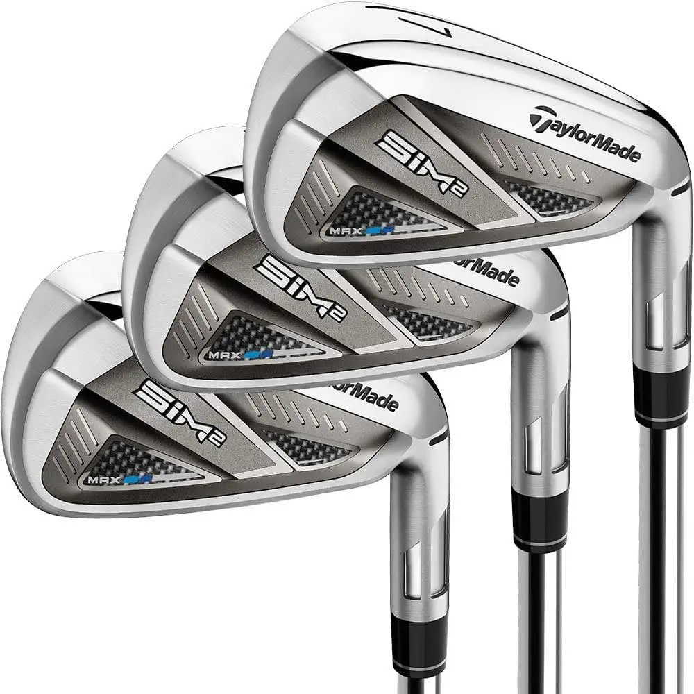 Iron Set Taylormade Sim 2 Max Mens Right Hand Steel 5-PW AW Golf Regular - Silver, Lie Angle: Silver