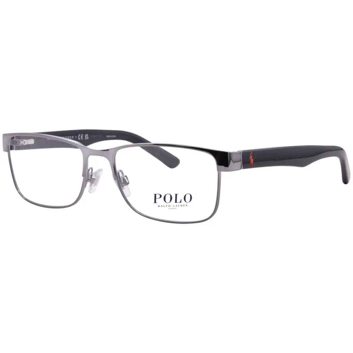 Polo Ralph Lauren PH1157 9216 Eyeglasses Men`s Gunmetal Rectangle Shape 55mm - Frame: Gunmetal