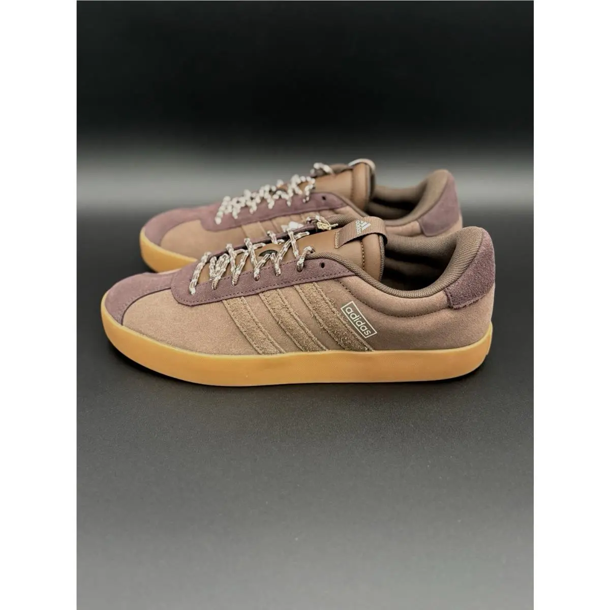 Adidas VL Court 3.0 Brown Suede Gum Bottom Mens Sneakers JP5294