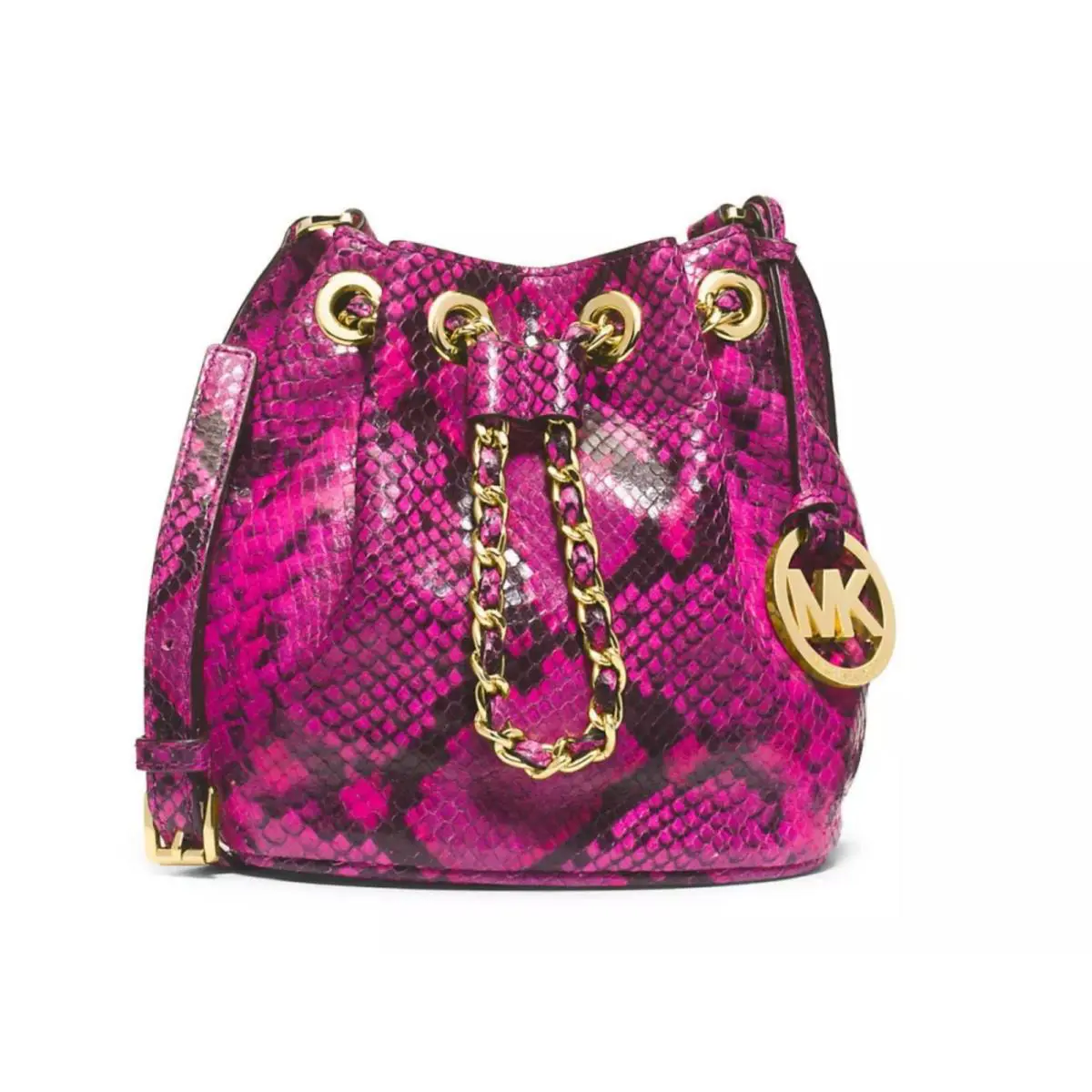Michael Kors Mini Frankie Drws Crossbody Bag Embossed Leather Raspberry