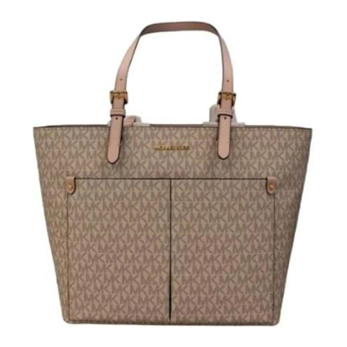 Michael Kors Jet Sest Travel Medium Double Pocket Tote Powder Blush 35F3GTVT3B