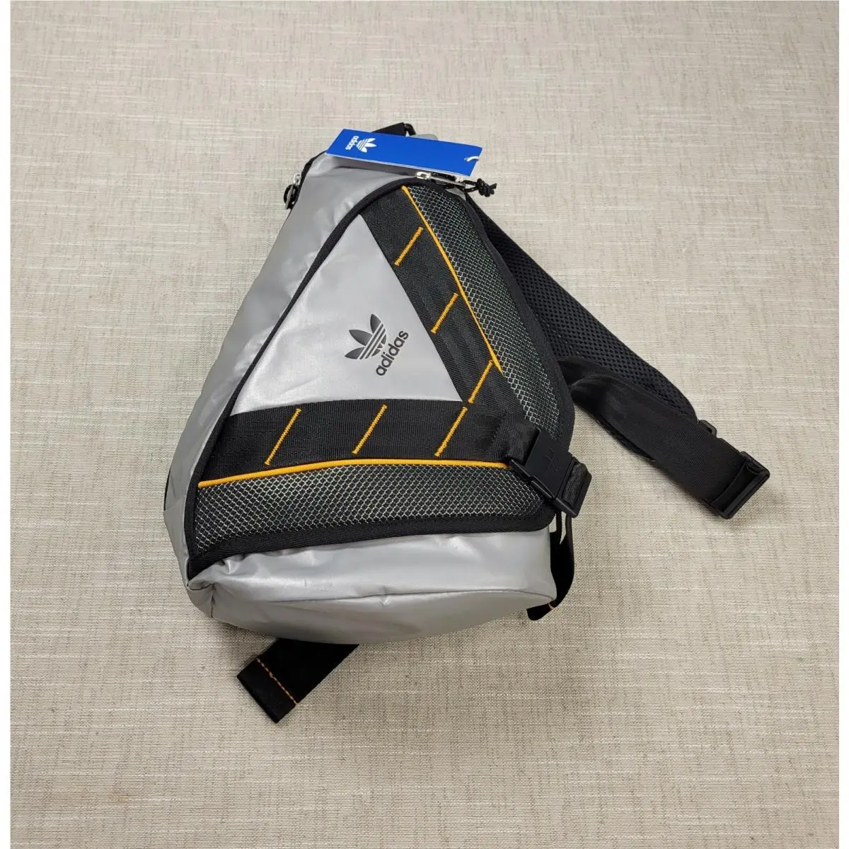 Adidas Crossbody Sling Backpack 7.5L Unisex Black Silver Reflective One Shoulder