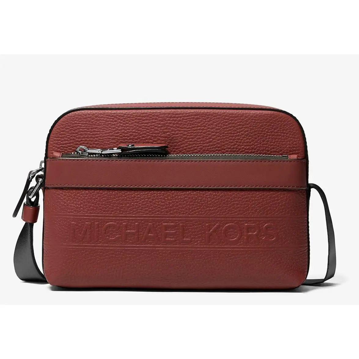 Michael Kors Hudson Pebbled Leather Men`s Utility Crossbody Bag