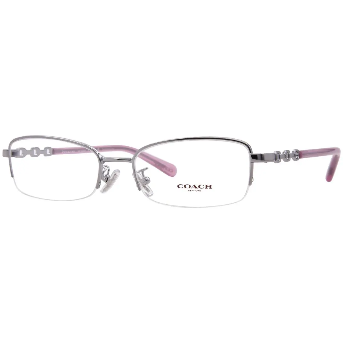 Coach HC5097 9004 Eyeglasses Women`s Gunmetal Semi Rim Rectangle Shape 52mm