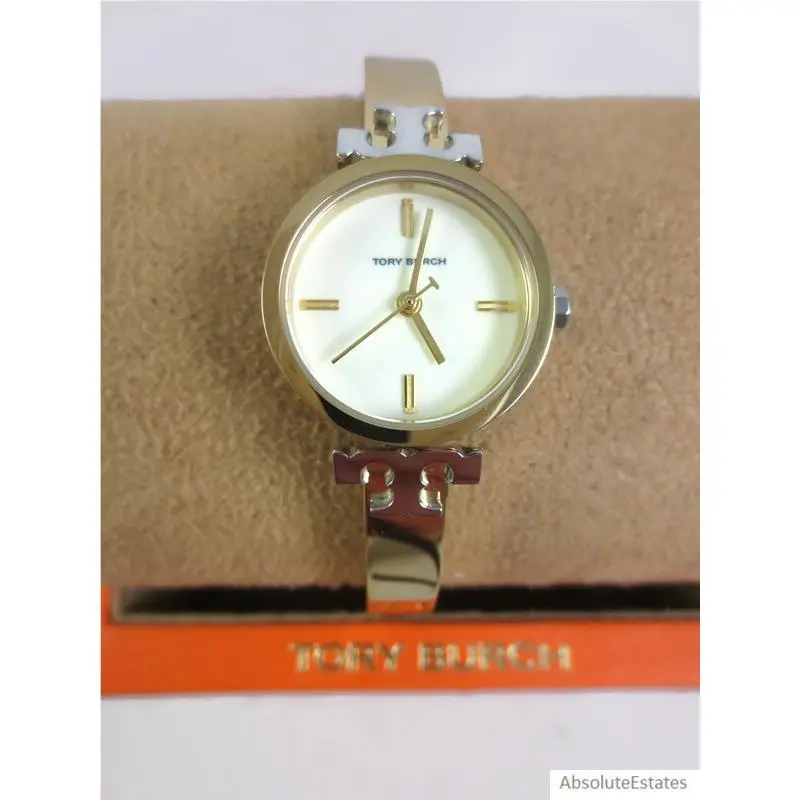Kira Two Tone Gold Silver Bangle Bracelet Logo Watch TBW1401 by Tory Burch