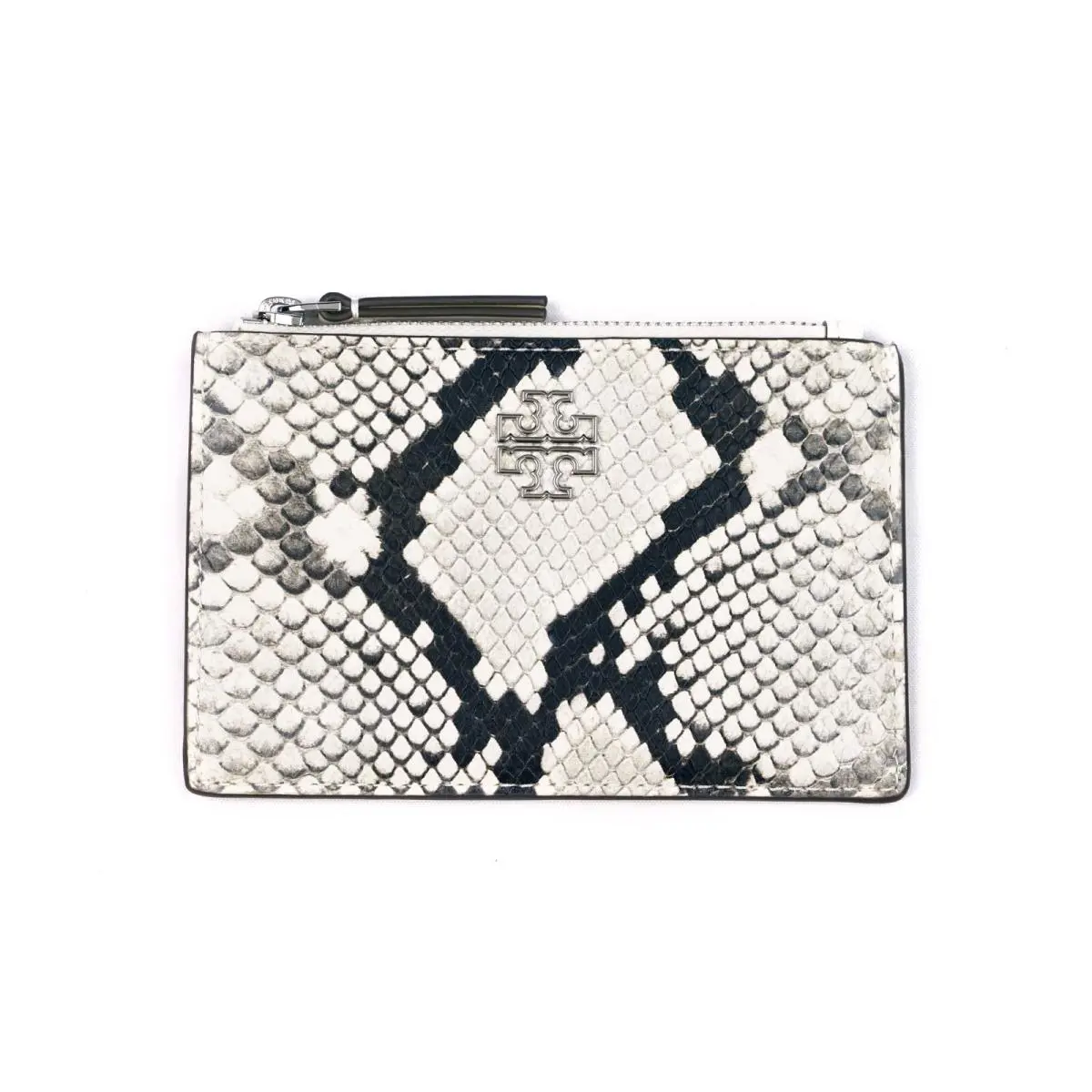 Tory Burch Britten Snake Embossed Leather Zip Card Case 162985