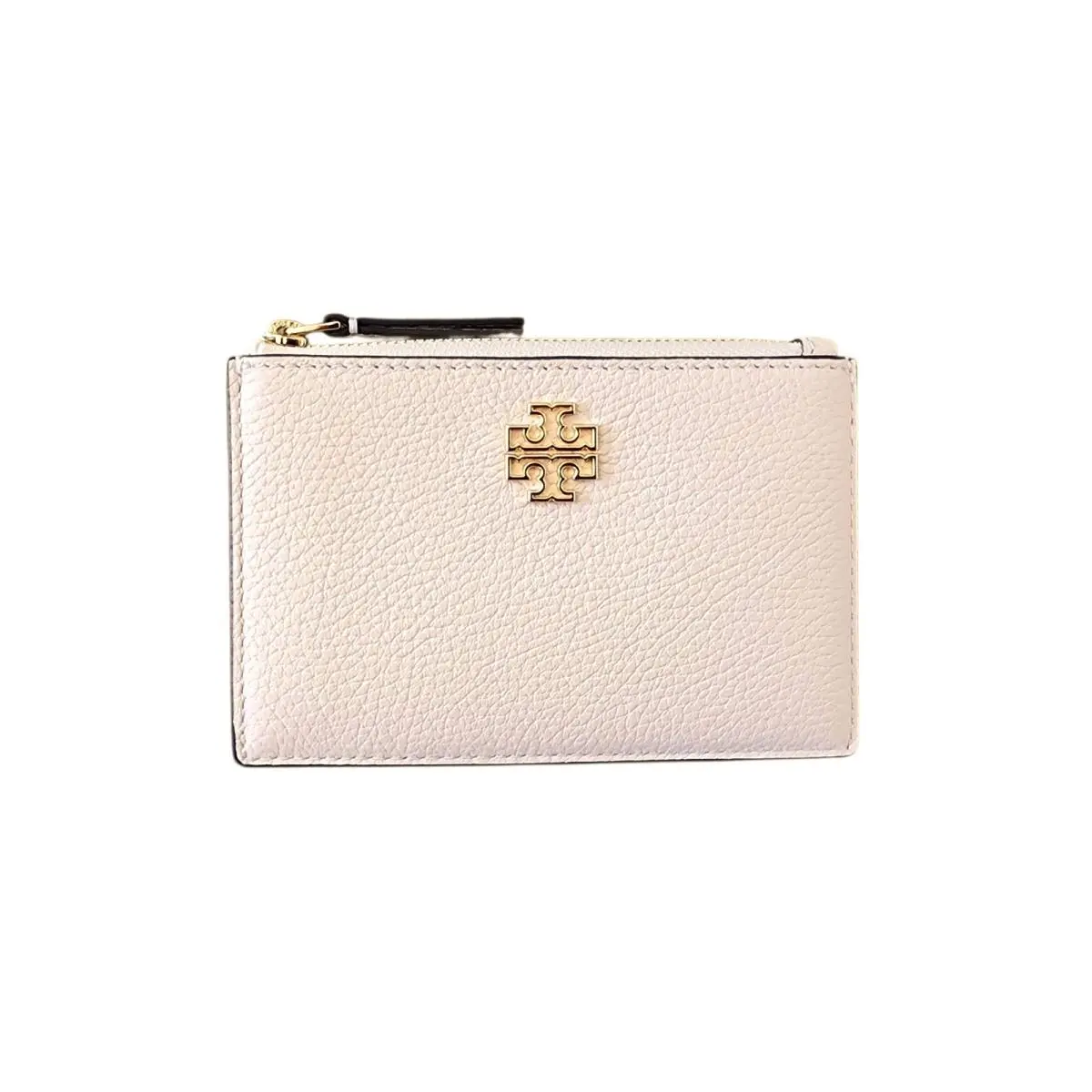 Britten Delicate Pink Pebbled Leather Zip Card Case 141006 by Tory Burch