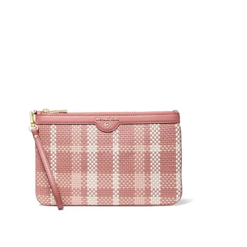Michael Kors Women s Jet Set Charm Woven Wristlet Rose - Exterior: Pink, Handle/Strap: Pink, Hardware: Gold