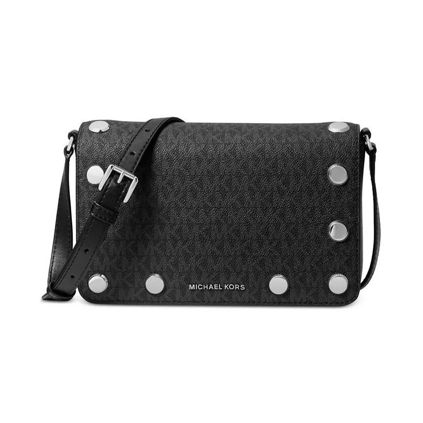 Michael Kors Signature Holly Small Flap Crossbody Bag Signature Black/gray
