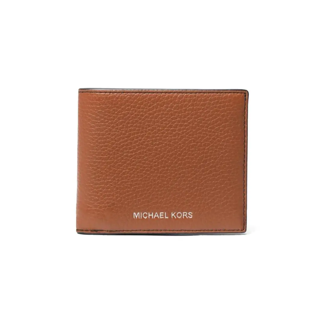 Michael Kors Men`s Cooper Billfold Wallet with ID Luggage Pebble Leather - Luggage