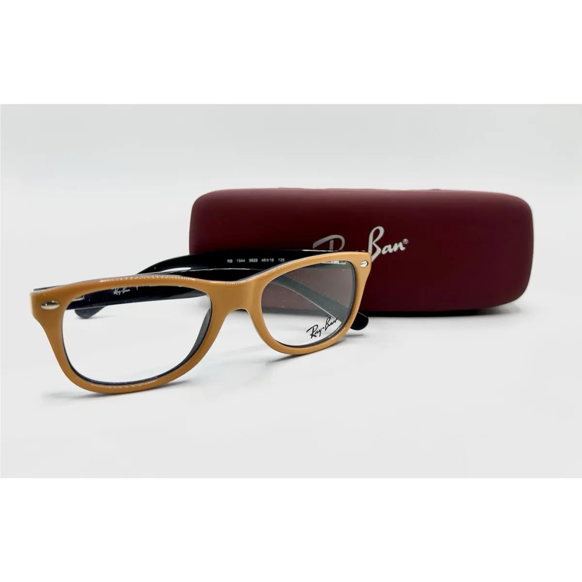 Ray-ban Kids Eyeglasses RB1544 3629 Orange W/purple Logo 46-16-125