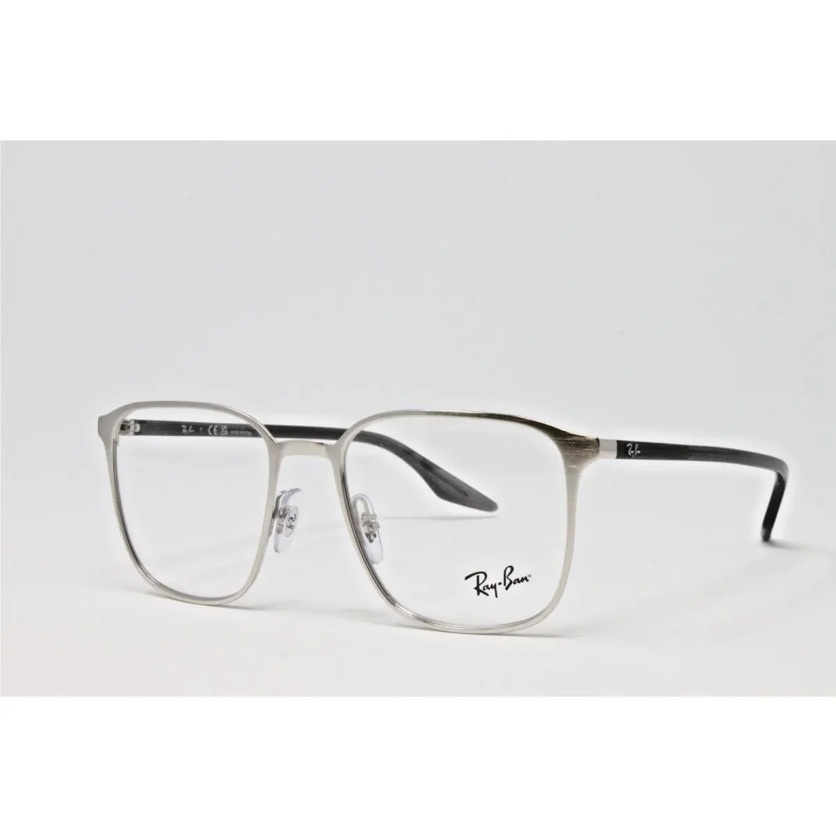 Ray Ban Eyeglasses Men`s Brushed Silver Square Metal 54mm RX6512-2595