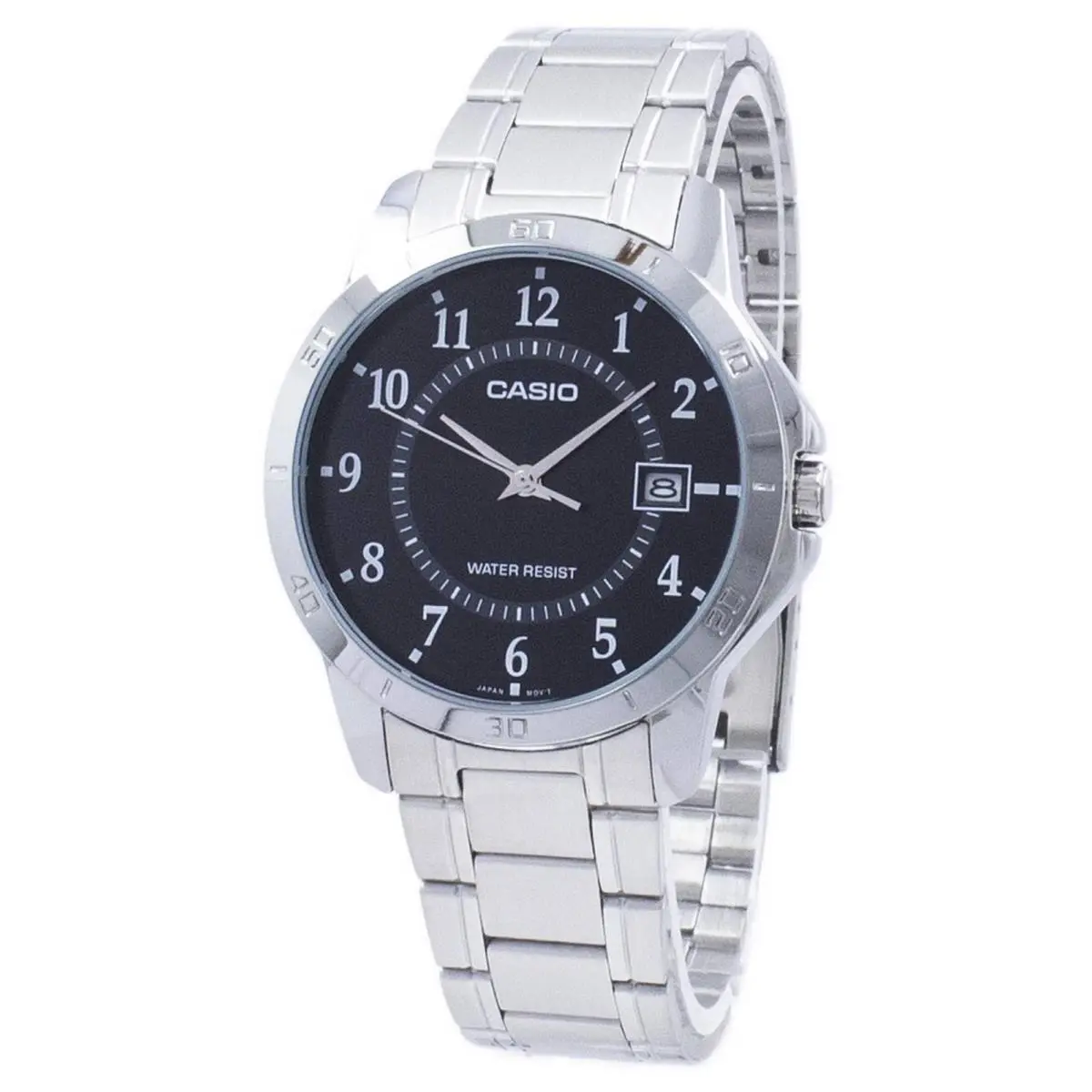 Casio Analog Stainless Steel Date Japan Mov`t Quartz MTP-V004D-1B 30M Mens Watch