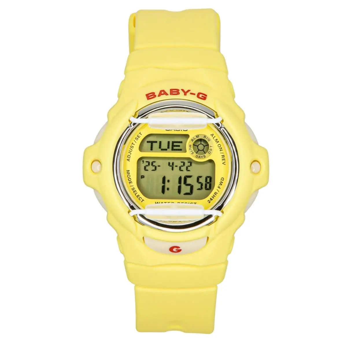 Casio Baby-g Digital Yellow Resin Strap Quartz Women`s Ladies Watch BG-169CH-9
