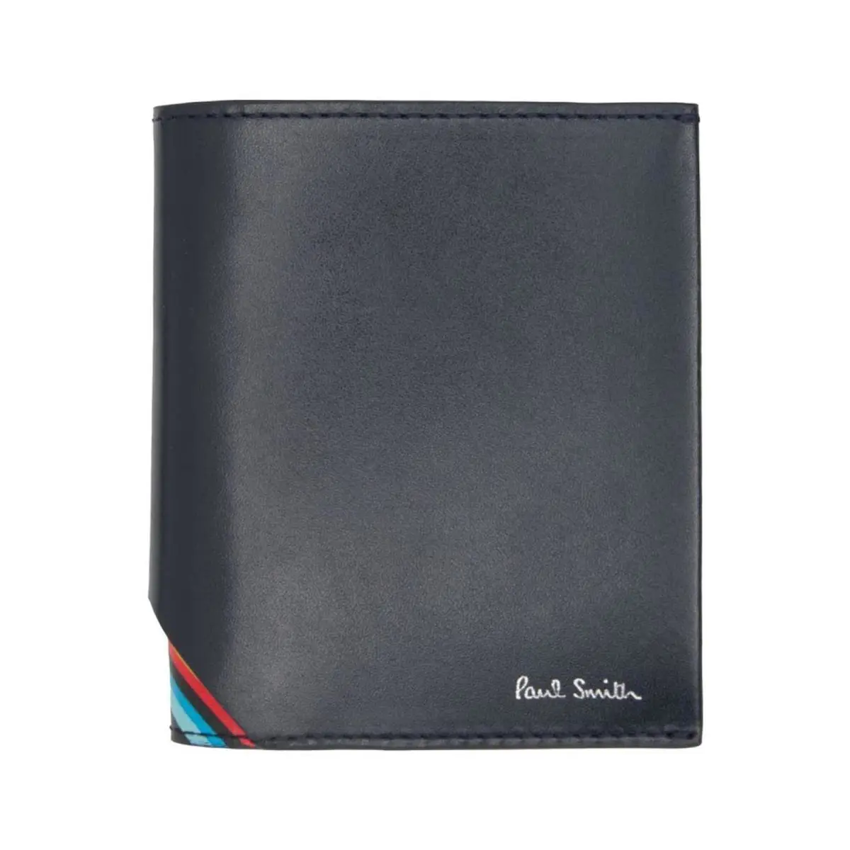 Paul Smith Leather Stripe Card Coin Holder Wallet Navy ML025028