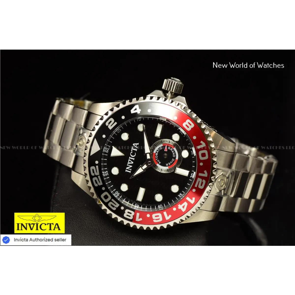 Invicta Grand Diver Men`s 47mm Automatic Coke Bezel Black Dial Watch 47297