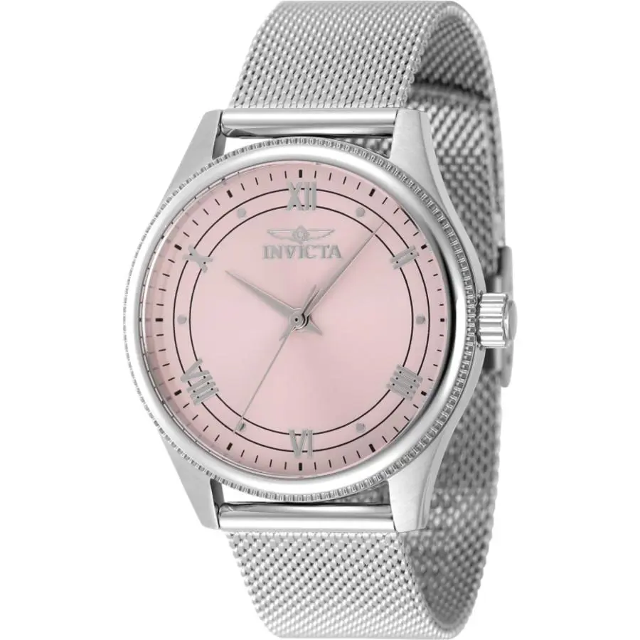 Invicta Women`s Watch Celestial Quartz Pink Dial Silver Steel Bracelet 48489