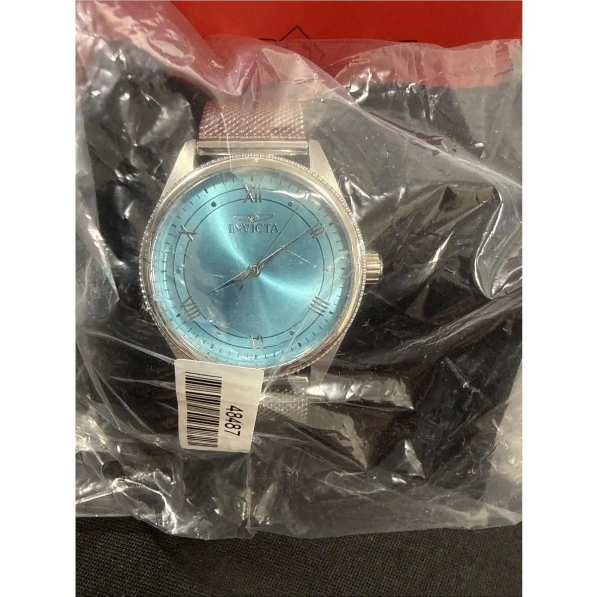 Celestial Women`s 36mm Watch Silver Tone Mesh Band Blue Dial 48487 by Invicta