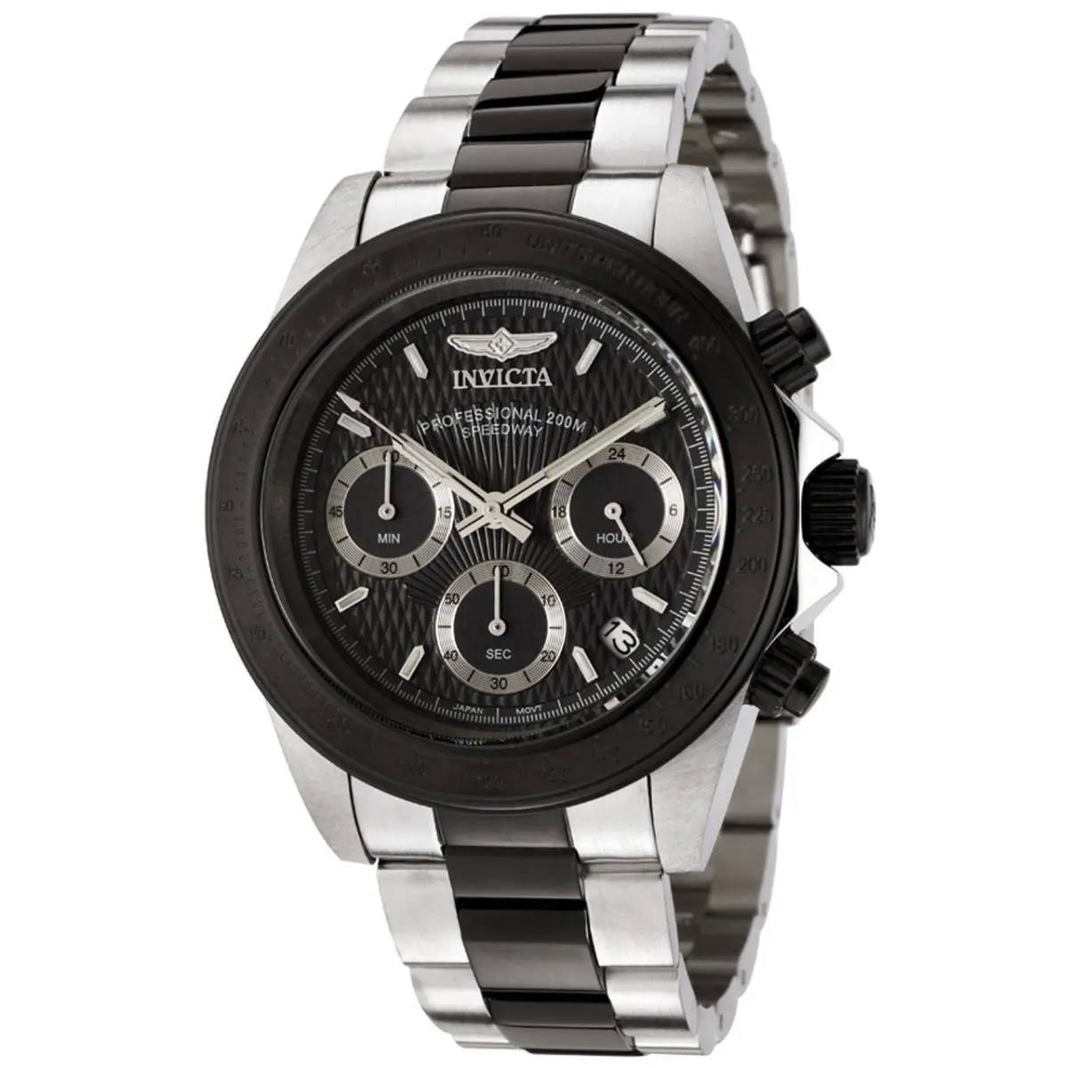 Invicta Speedway Chronograph Black Dial Men`s Watch 6934 - Black / Gun Metal, Dial: Black, Band: Silver-tone
