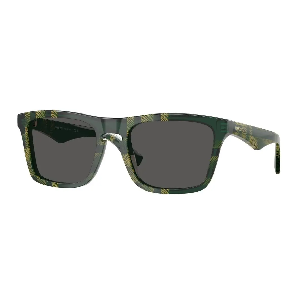 Burberry BE4434 412587 Check Green Dark Grey 57 mm Men`s Sunglasses