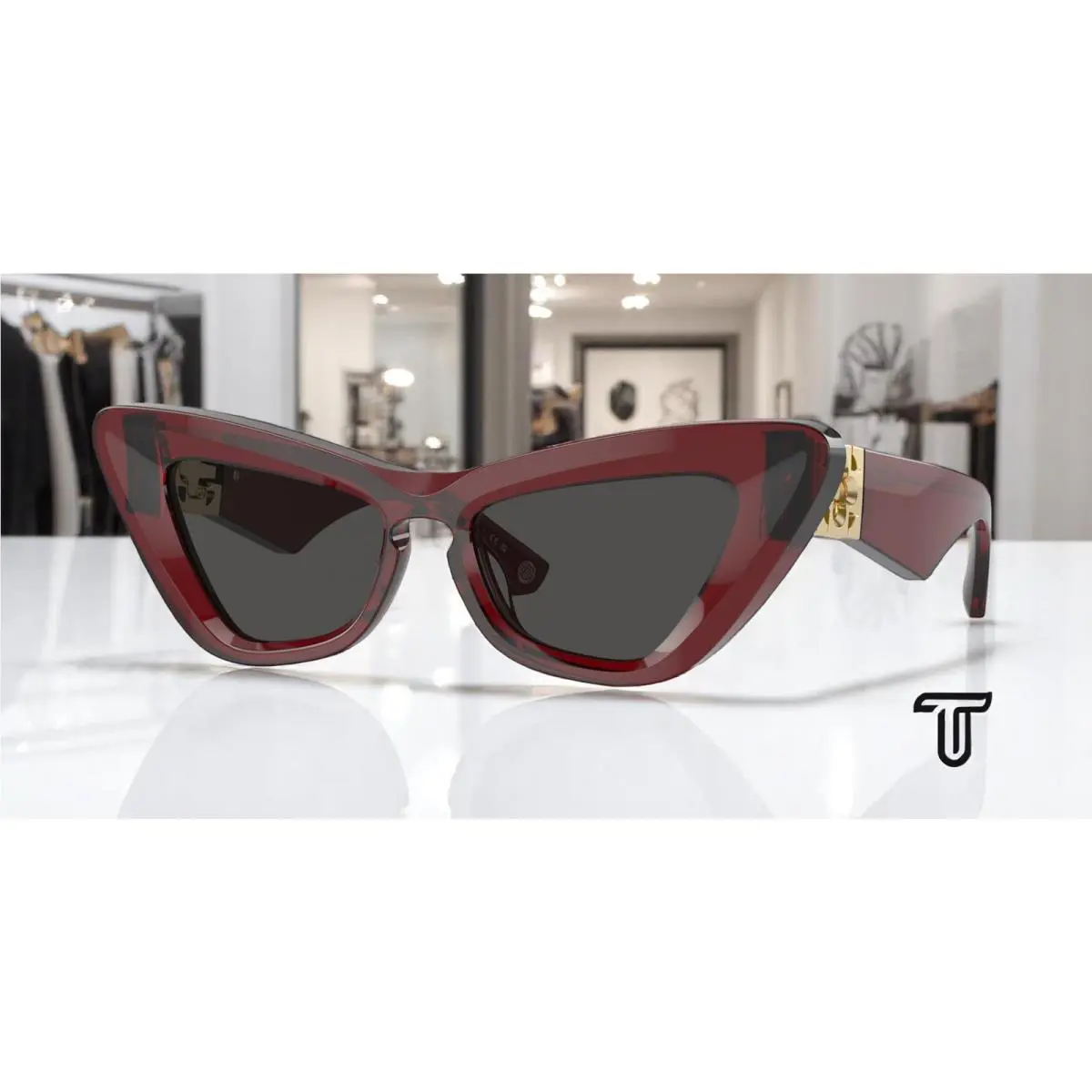 Burberry BE4421U 412887 Bordeaux Dark Grey 51 mm Women`s Sunglasses