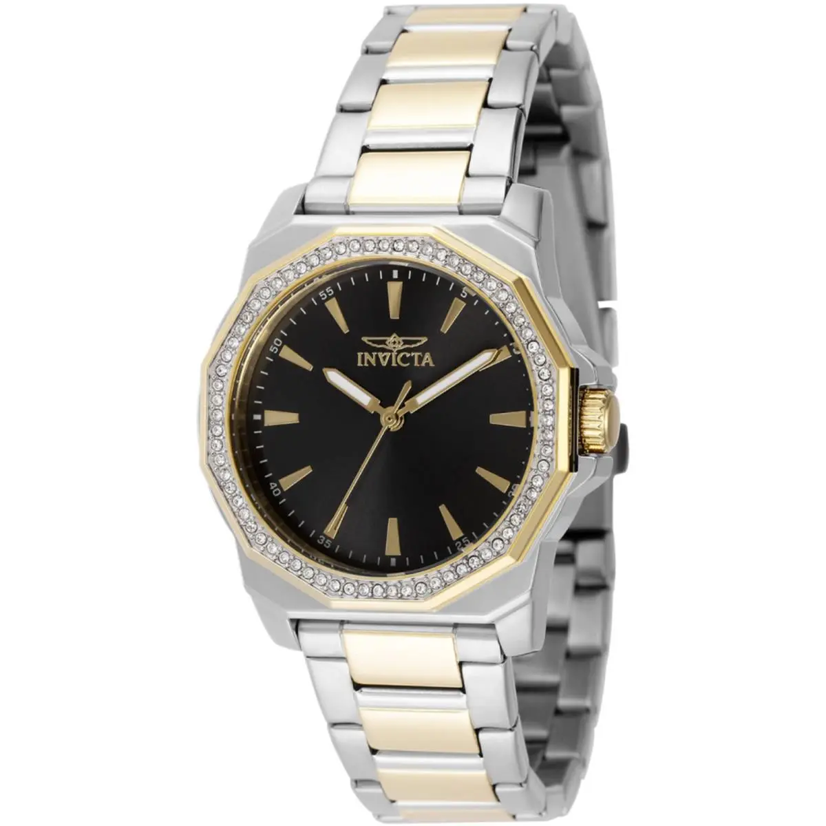Women`s Watch Speedway Quartz Black Dial Two Tone Bracelet 49112 by Invicta