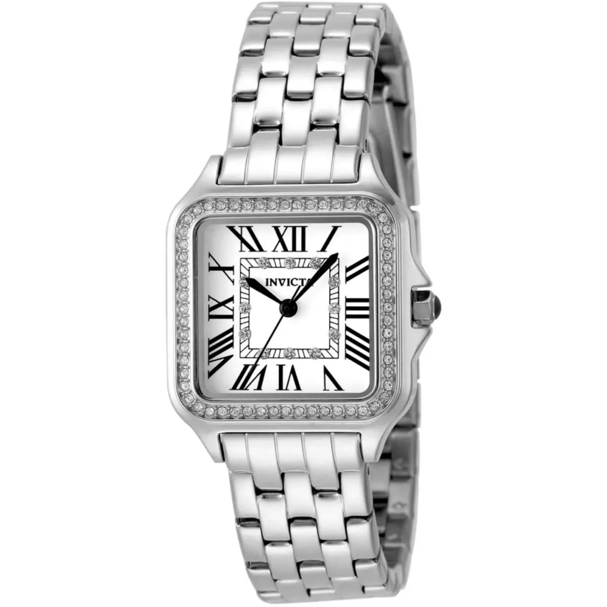 Women`s Watch Angel Quartz Crystal Silver Tone Dial Steel Bracelet 48994 by Invicta