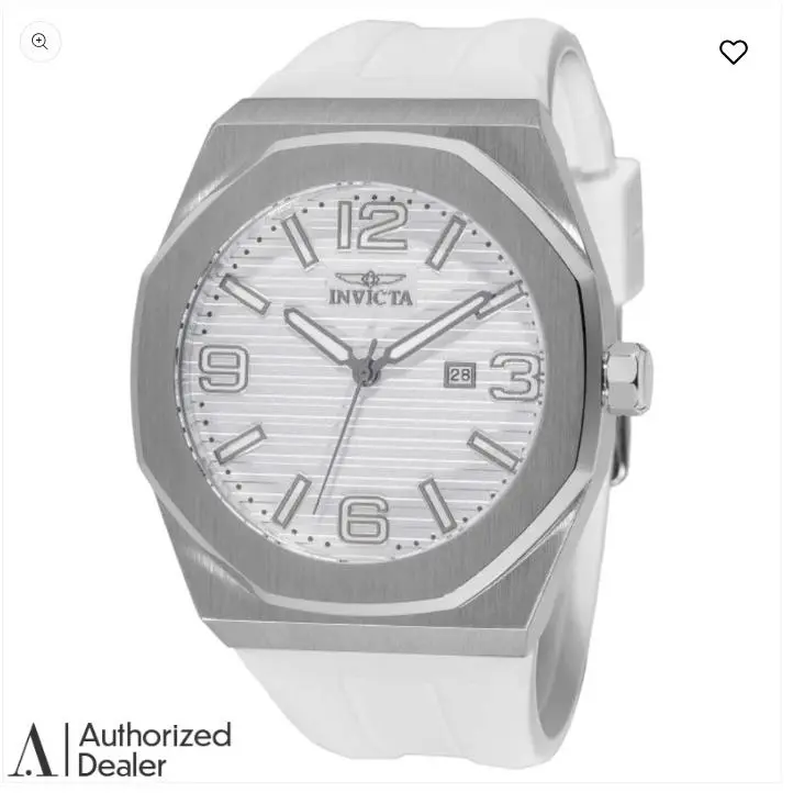 Invicta Men`s 48mm Huracan Quartz Silver/white Tone Silicone Strap SS 30m Watch - Dial: Turquoise, Band: Black
