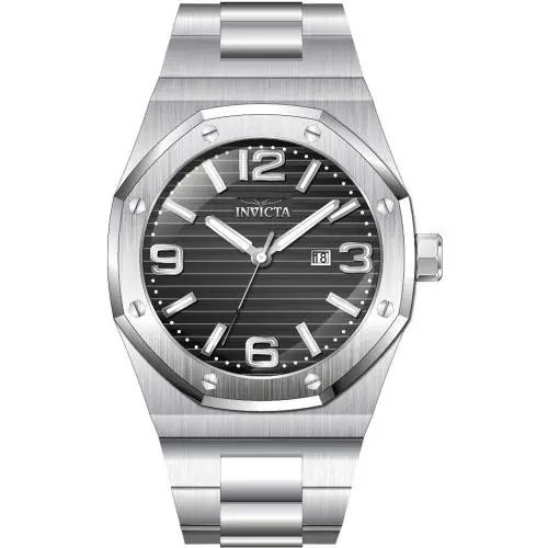 Invicta 48mm Men`s Huracan Black Dial Quartz Silver Tone 100m Bracelet Watch