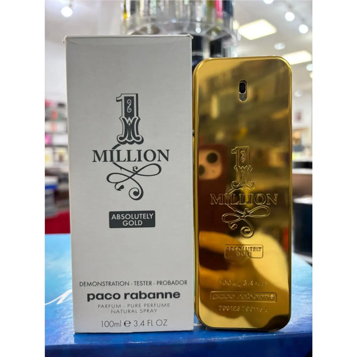 1 Million Absolutely Gold by Paco Rabanne 3.4 oz Spray Men 1 Free Perfume