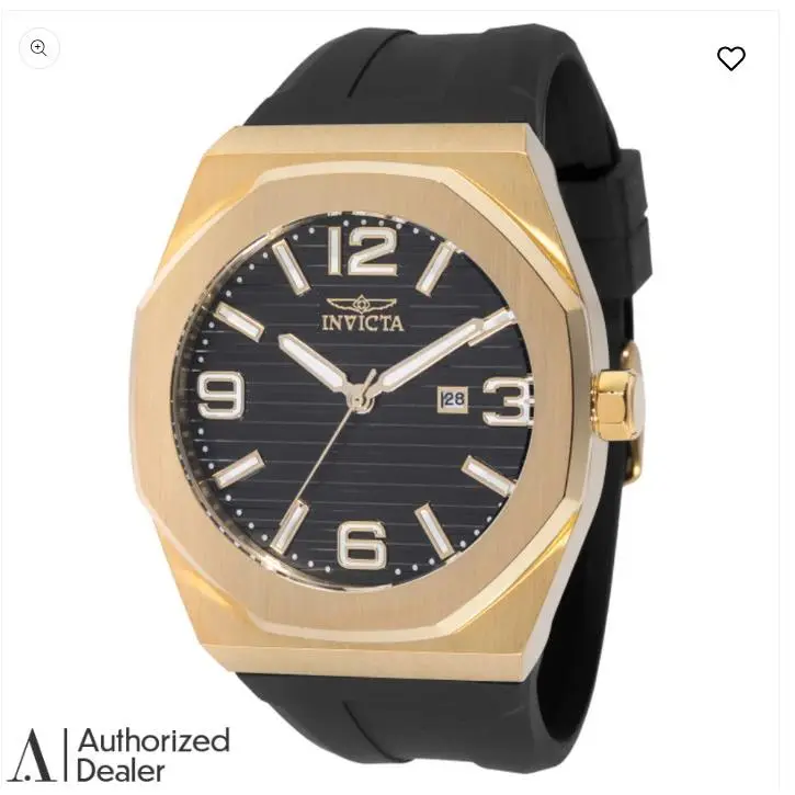 Invicta Men`s 48mm Huracan Quartz Gold/black Tone Silicone Strap SS 30m Watch - Dial: Turquoise, Band: Black