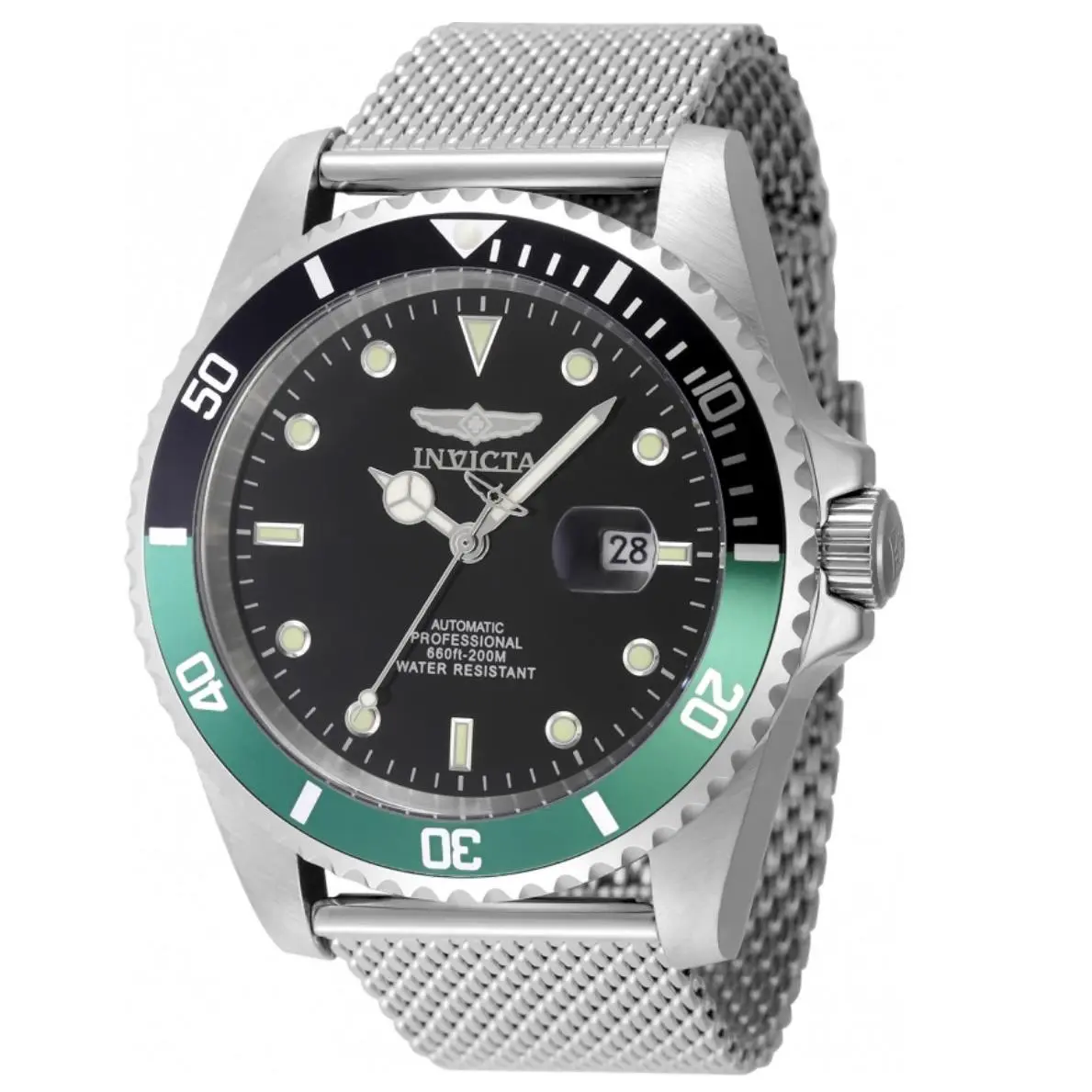Invicta Pro Diver Emerald Shadow Automatic Men`s 47mm Stainless Mesh Watch 48887