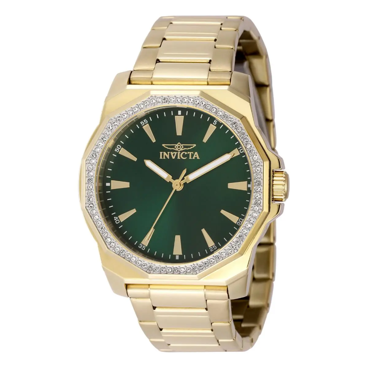 Invicta Men`s Speedway 49109 42mm Stainless Steel Gold Green Dial Quartz Watch