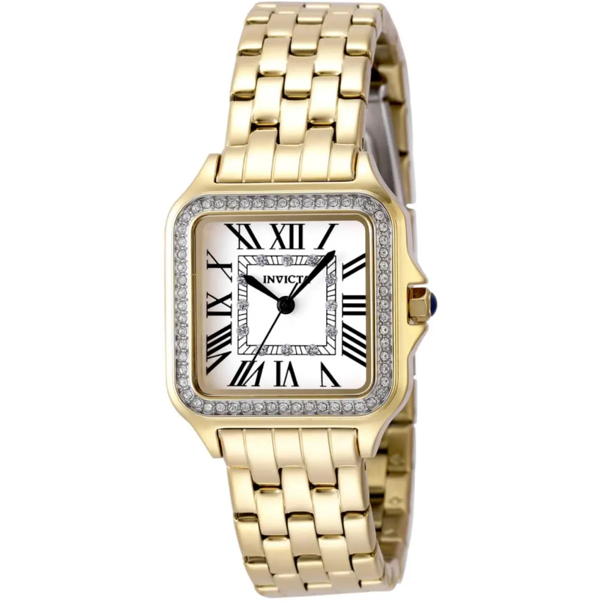Women`s Watch Angel Crystal Silver Tone Dial Yellow Gold Bracelet 48995 by Invicta