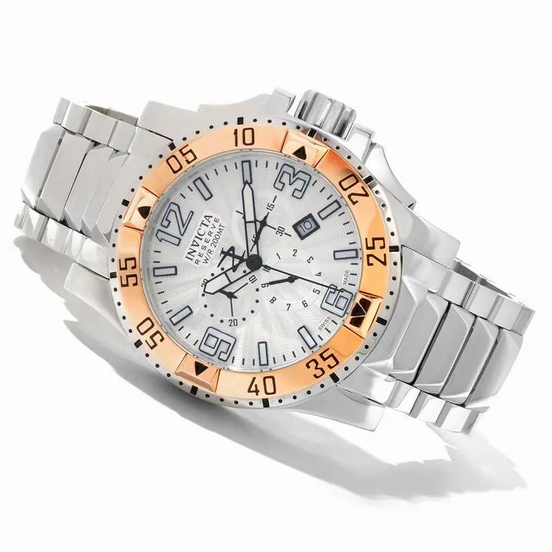 Invicta Men`s Reserve Excursion Swiss Chronograph Quartz Steel Watch