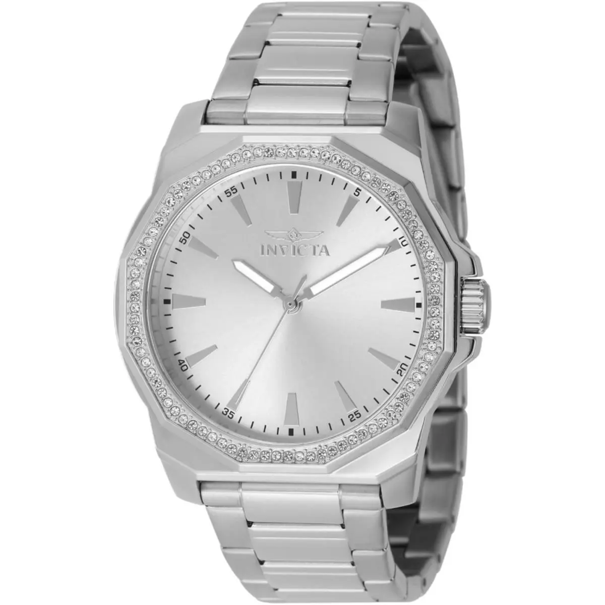 Men`s Watch Speedway Silver Tone Dial Crystal Bezel Bracelet 49104 by Invicta