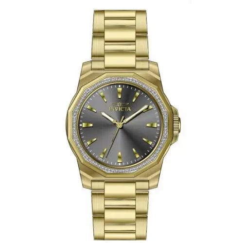 Invicta Speedway Quartz Crystal Charcoal Dial Ladies Watch 49114