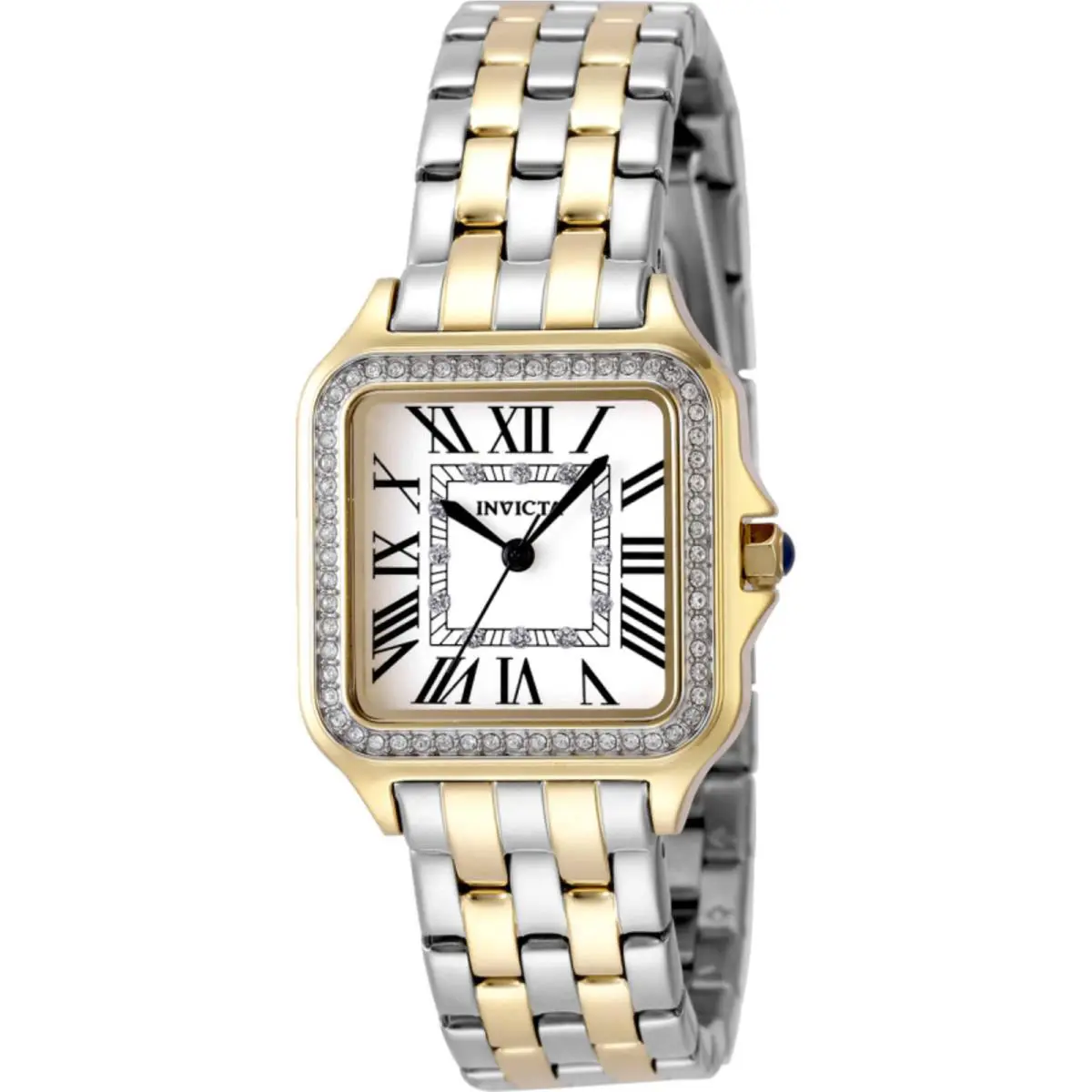 Invicta Women`s Watch Angel Quartz Silver Tone Dial Two Tone Bracelet 48996 - Dial: Silver, Band: Yellow, Silver