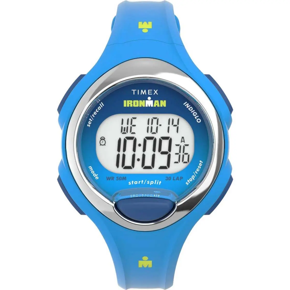 Timex TW5M60300 Ironman Women`s Digital Chronograph Sport Watch Blue Resin Strap