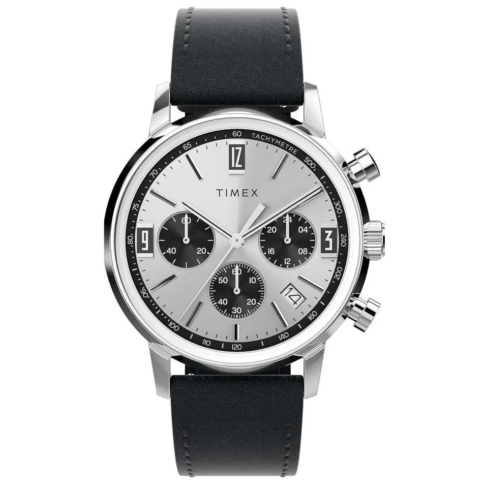 Marlin Chronograph 40mm Leather Strap Watch TW2W10300 by Timex
