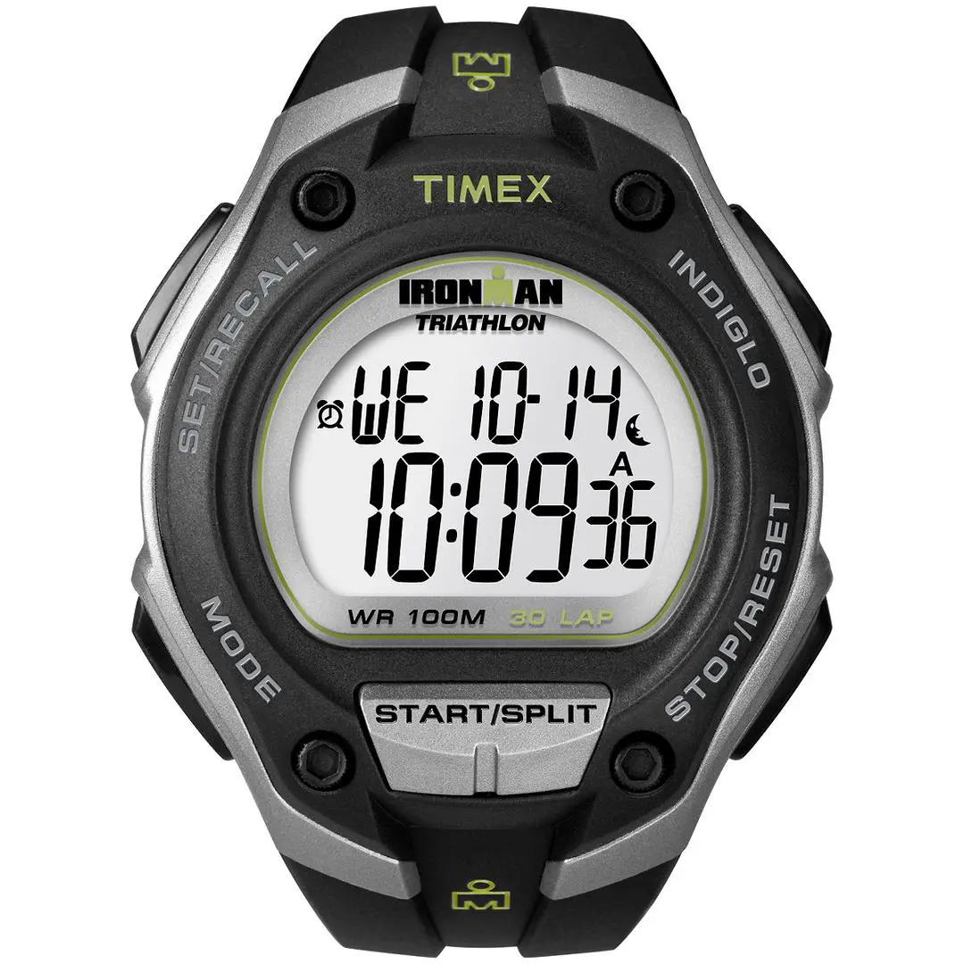 T5K412 Men`s Ironman Classic Oversized Sliver/black Resin Strap Watch by Timex