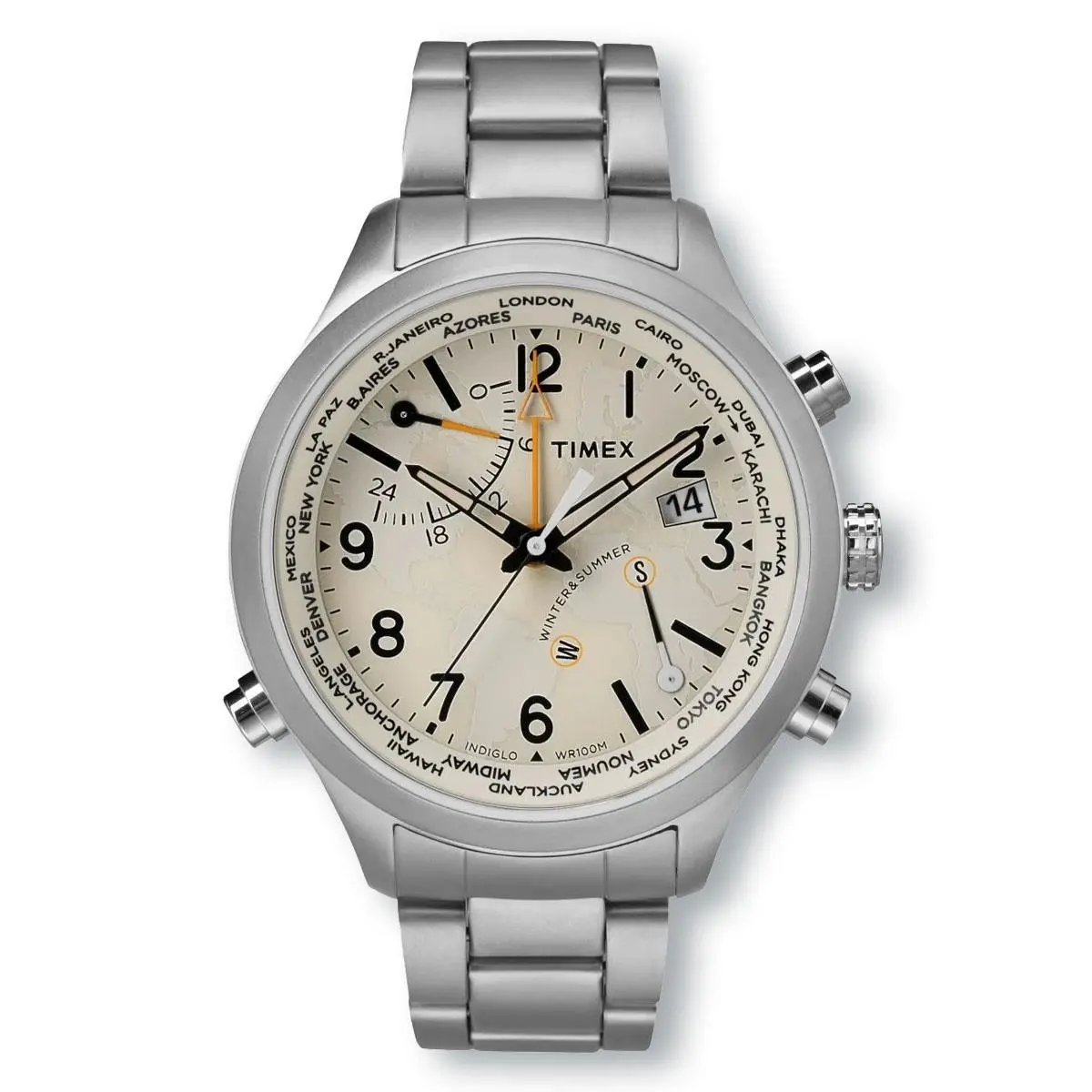 Timex TW2R43400 Waterbury World Time Intelligent Watch