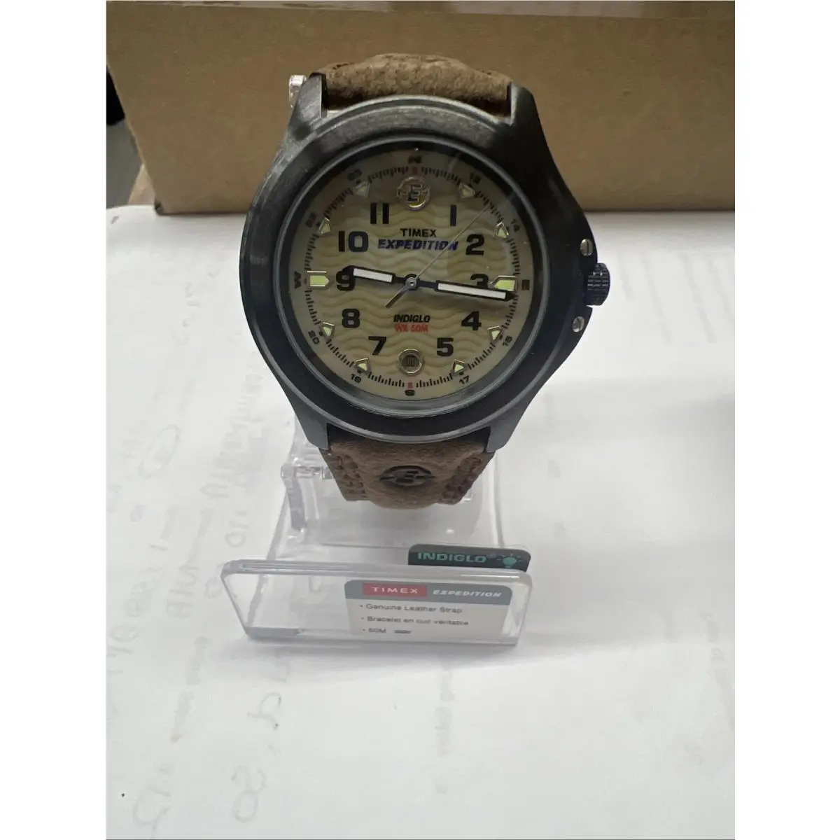 Men`s  Expedition Field Brown Leather Strap Watch T47012 9J by Timex