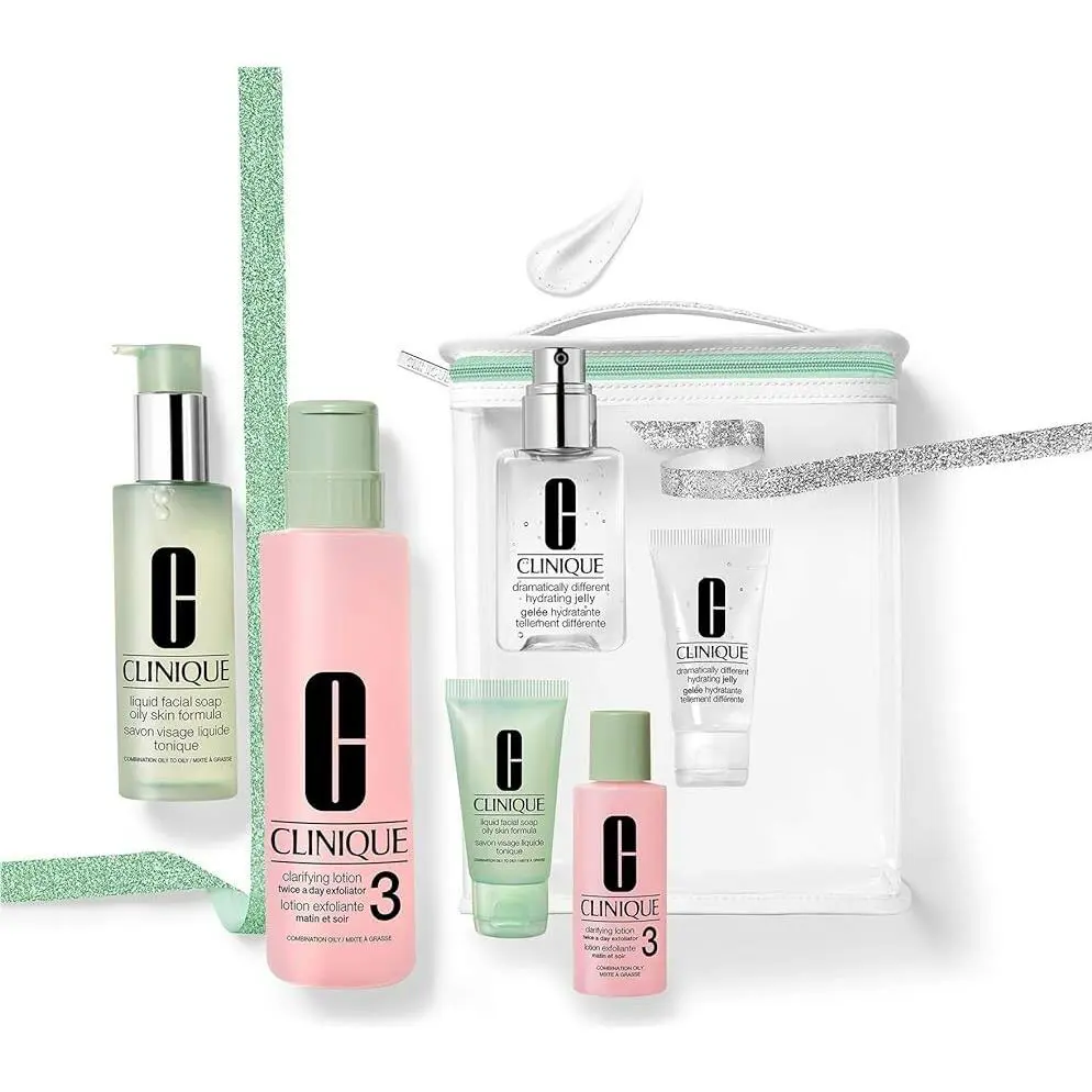Clinique Great Skin Everywhere 3-step Set For Combination Oily Skin 6Pc