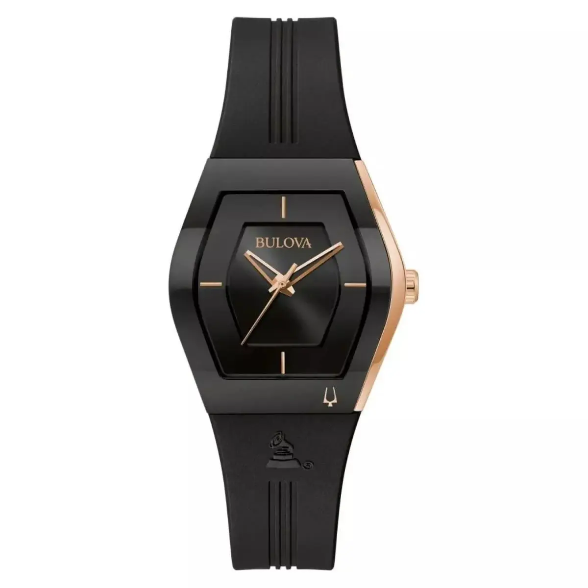 Bulova Ladies Gemini Quartz Crystal Black Dial Watch - 97L163