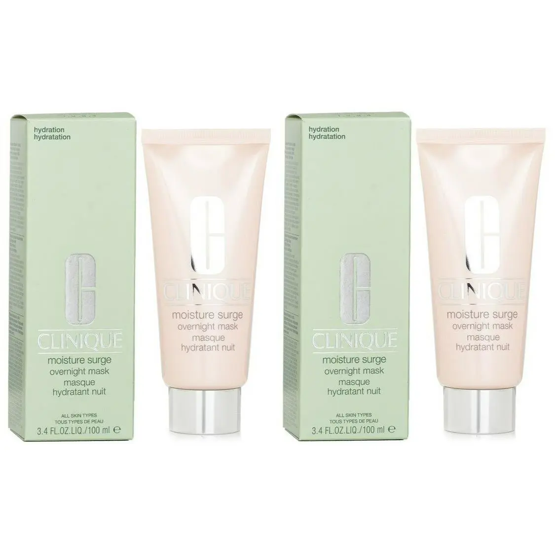 Lot of 2 Clinique Moisture Surge Overnight Mask 3.4oz/100ml Full Size Each