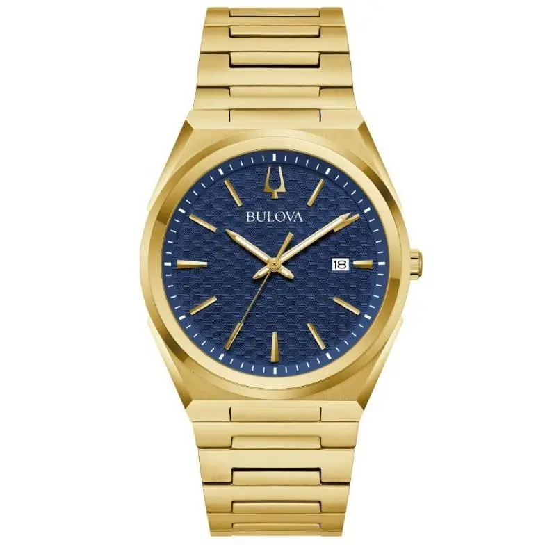 Classic Gold Stainless Steel Quartz Men`s Watch 39mm 97B233 by Bulova