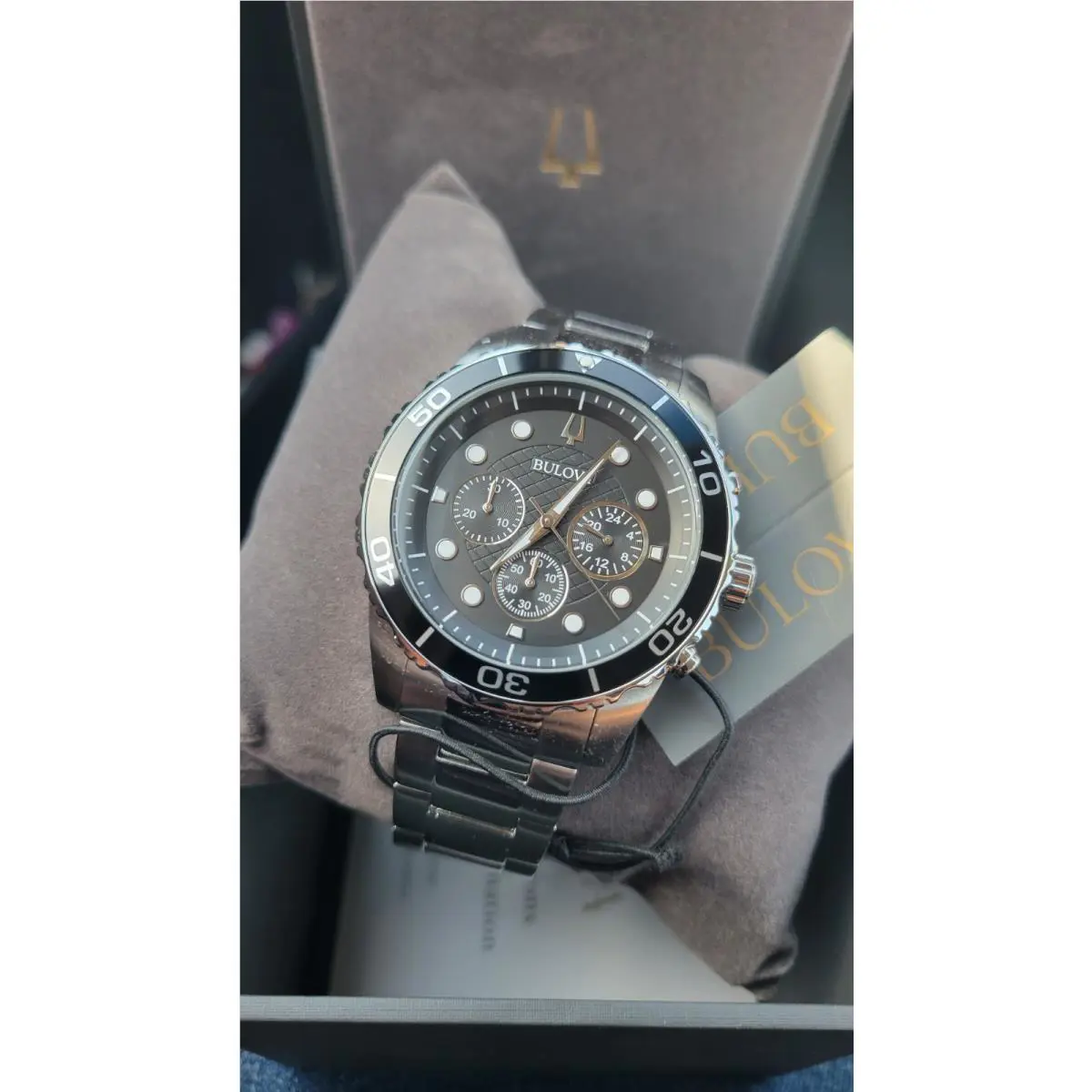 98A210 Men`s Black Dial Wristwatch by Bulova Men`s