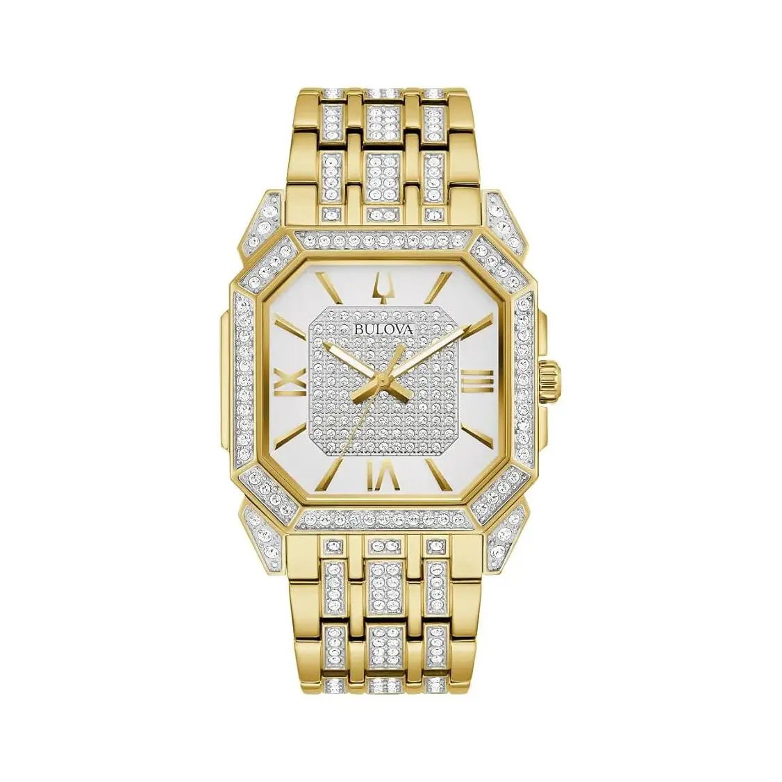 Bulova Men`s Silver Dial Gold Stainless Steel Band Analog Quartz Watch